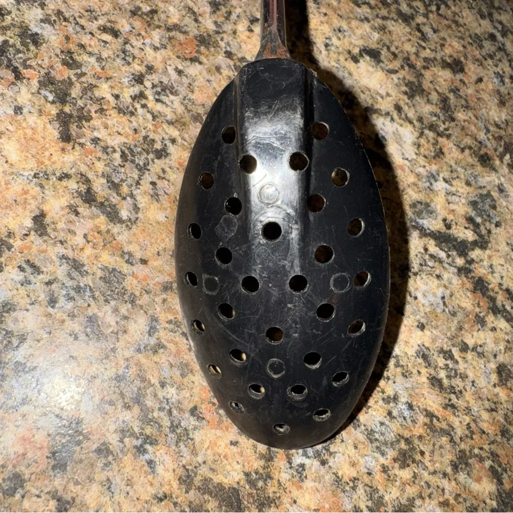 Black Nylon Stainless Slotted Spatula Serving Skimmer Spoon Lightweight Plastic